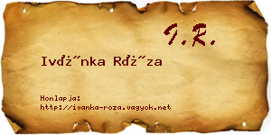 Ivánka Róza névjegykártya